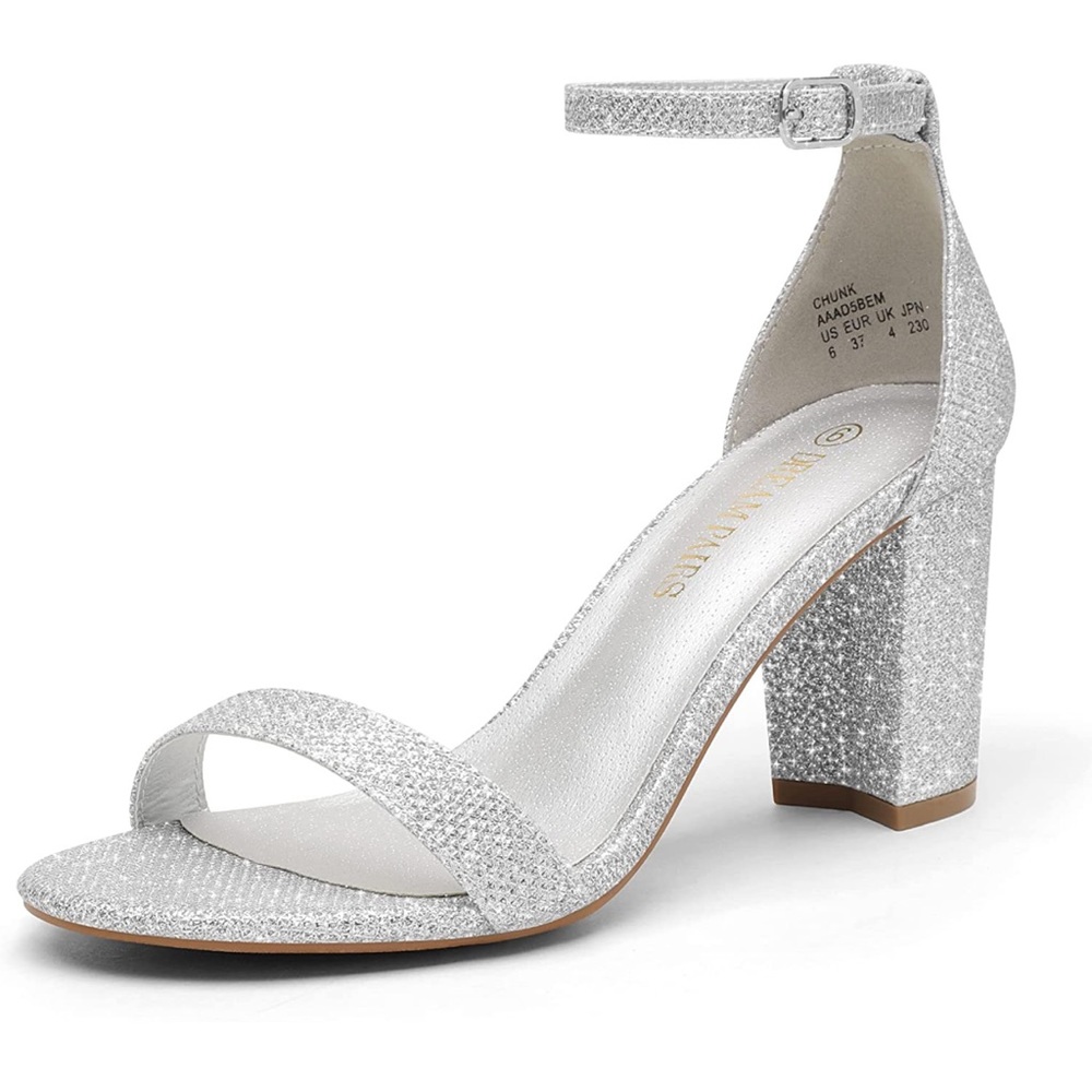 Like New Silver Glitter Heels